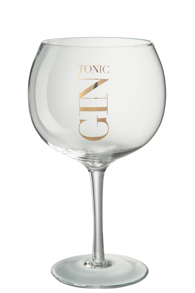 J-Line Drinkglas Gin Tonic Transparant/Goud