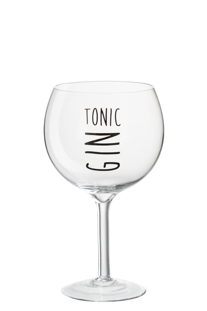 J-Line Drinkglas Gintonic Transparant/Zwart
