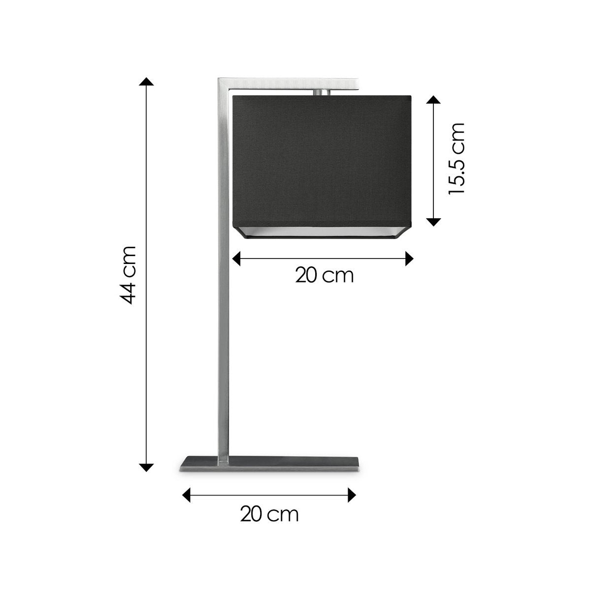 Tafellamp Bling - Block, E27, antraciet, 20x20x15,5cm