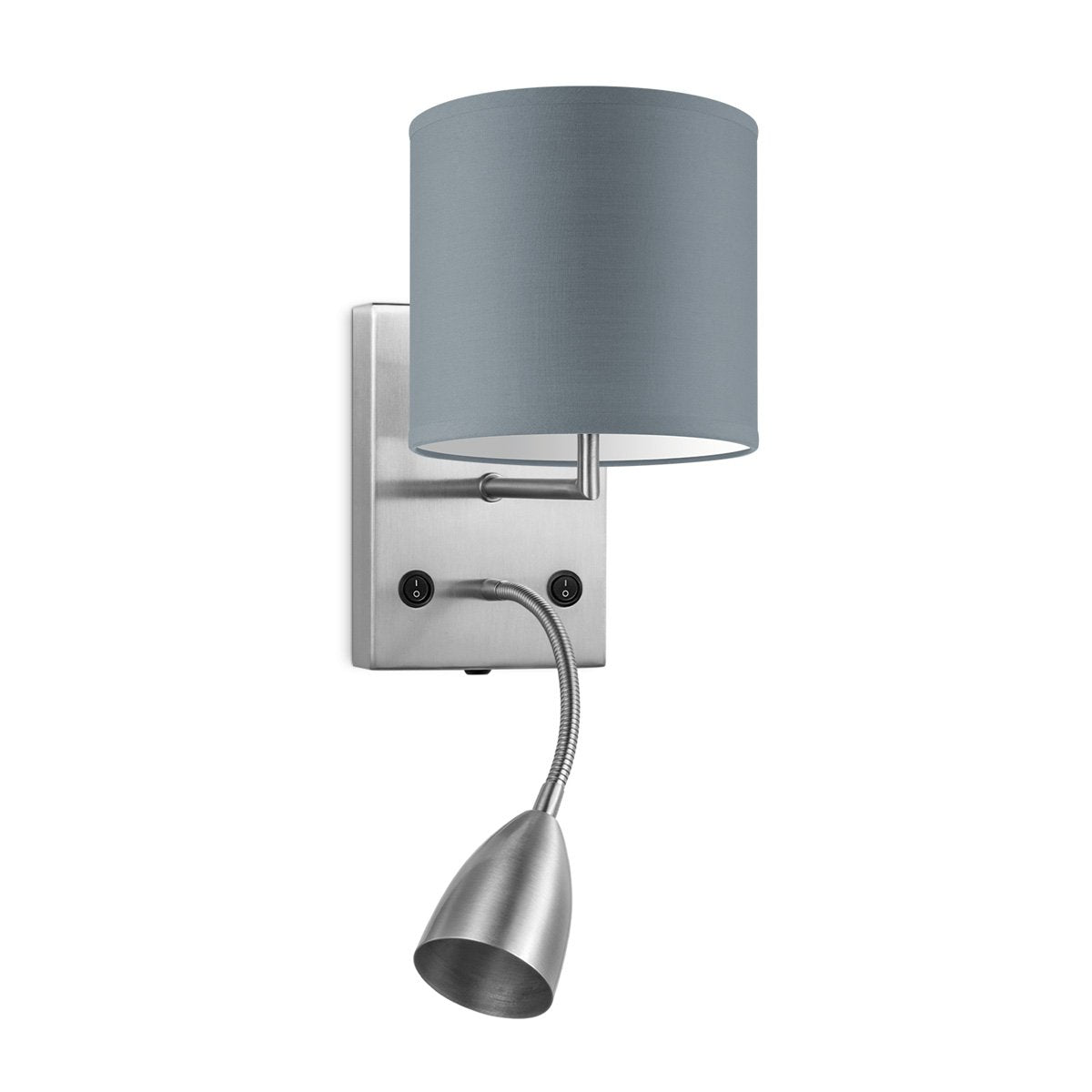 Wandlamp - Read, LED Leeslamp, E27, grijs 16cm