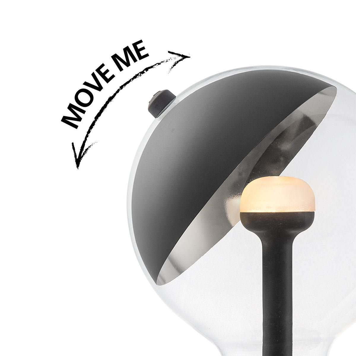 dimbare LED lamp Sphere zwart-zilver G120 E27 5W 400Lm