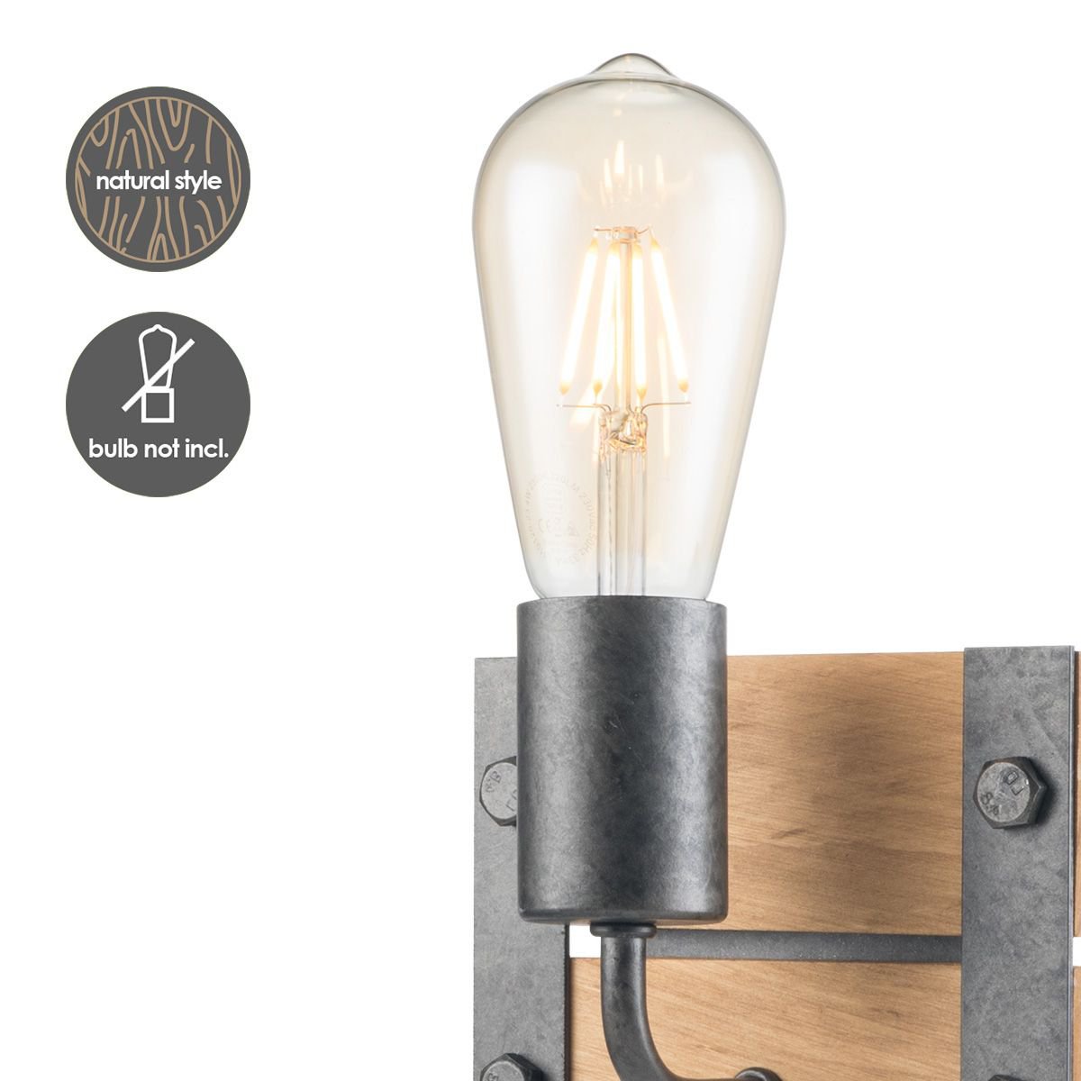 Industriële Wandlamp Denton | 15/11/13cm | Antraciet