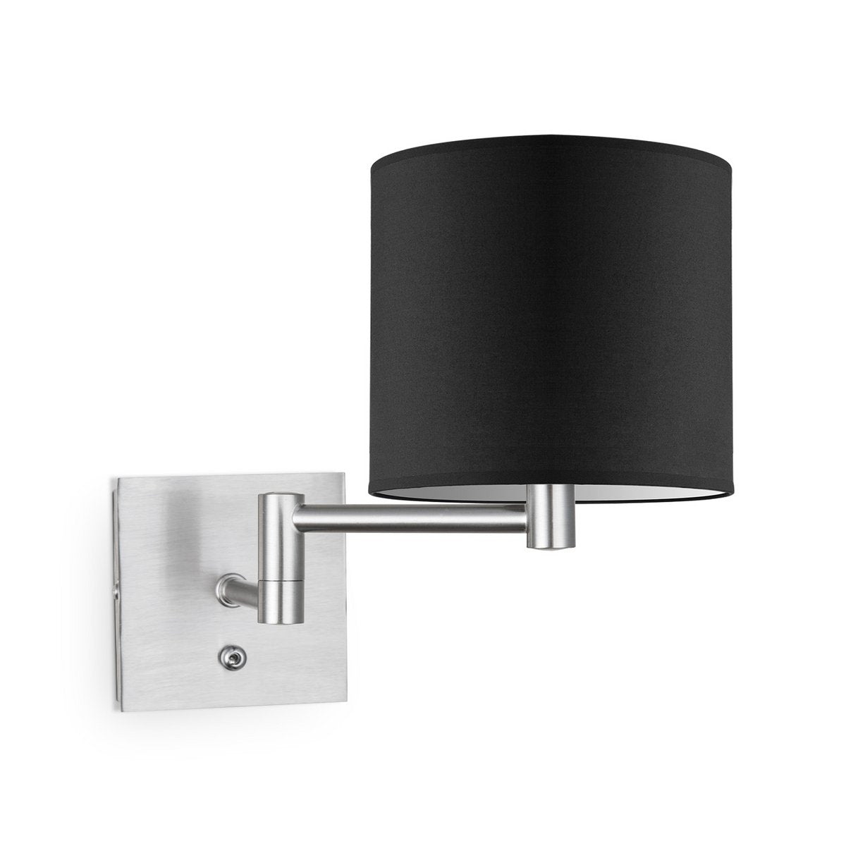 Wandlamp - Swing, E27, zwart Lampenkap 20x17cm