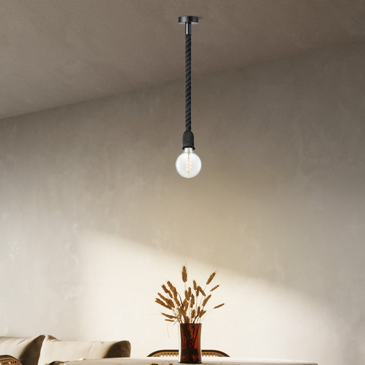 hanglamp zwart Leonardo - G125 - dimbaar E27 helder