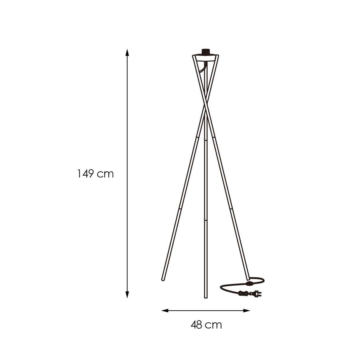 vloerlamp voet Tripod 48/48/149cm - Messing