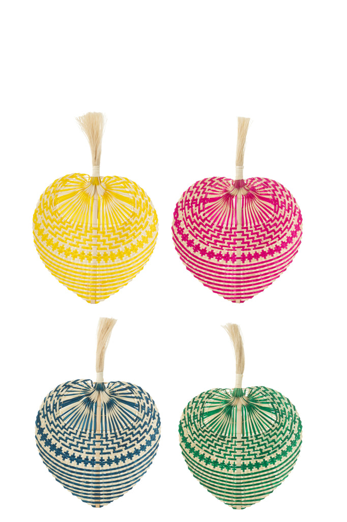 Waaier, geweven bamboe, mix klein assortiment van 4