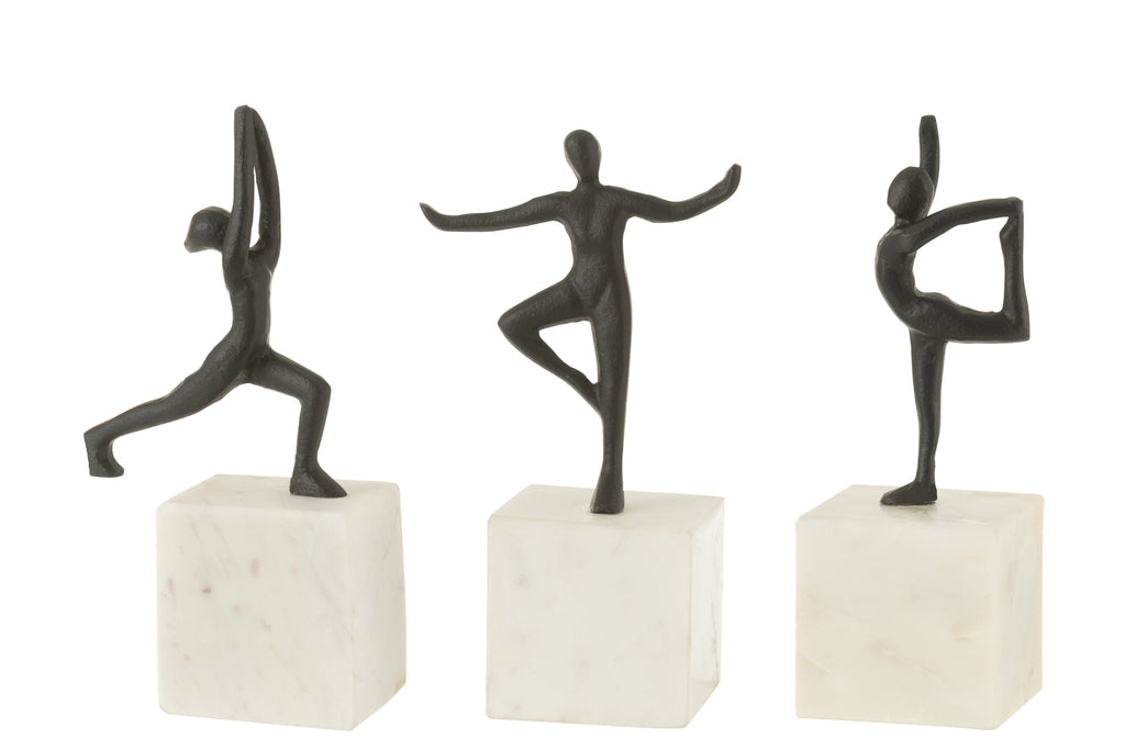 Figure Gymnastics Aluminium/Marble Black/White Assortment Of 3