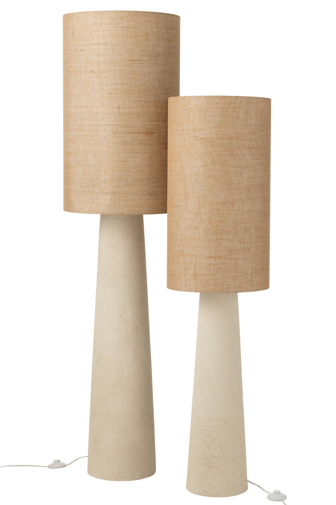 Vloerlamp Ava Fiberglas/Jute Natuurlijk Groot