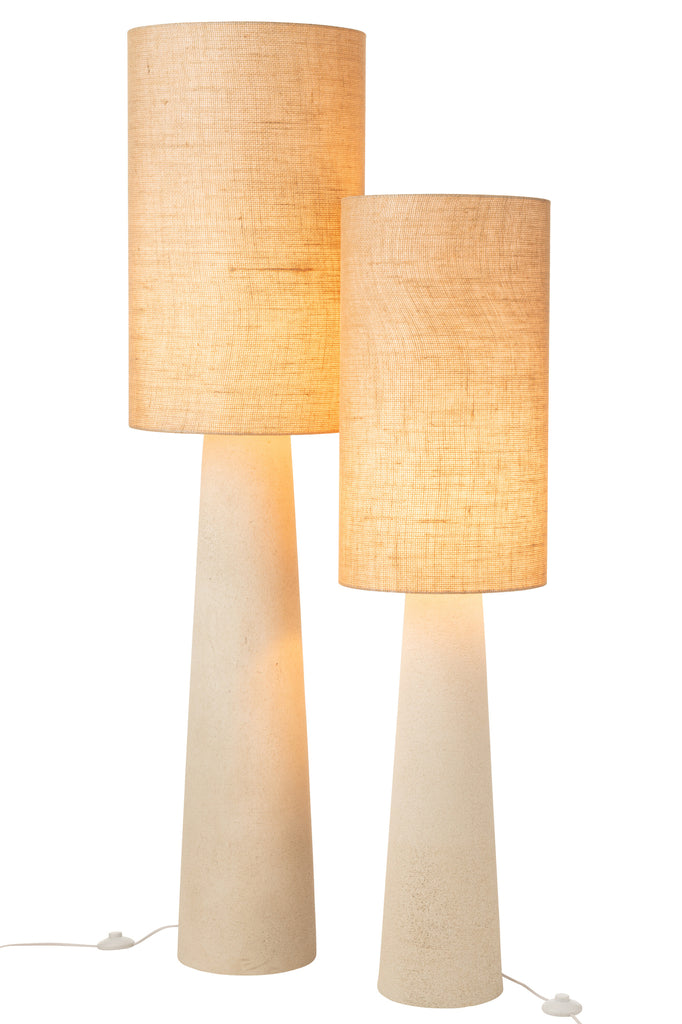 Vloerlamp Ava Fiberglas/Jute Natuurlijk Groot