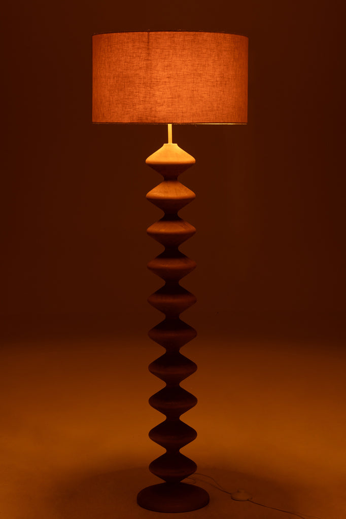 Vloerlamp Rups Populierenhout Natuur/Grijs