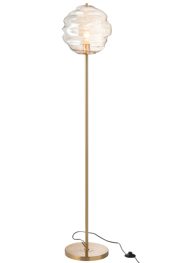 Vloerlamp Honingraatglas Licht Cognac