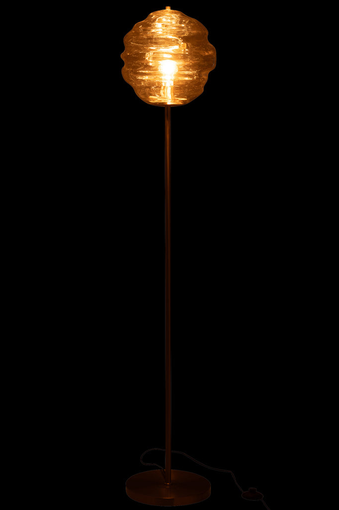 Vloerlamp Honingraatglas Licht Cognac
