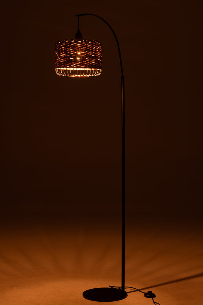 Vloerlamp lantaarn metaal natuurlijk