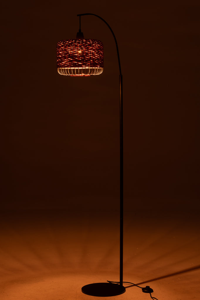 Vloerlamp lantaarn metaal oranje