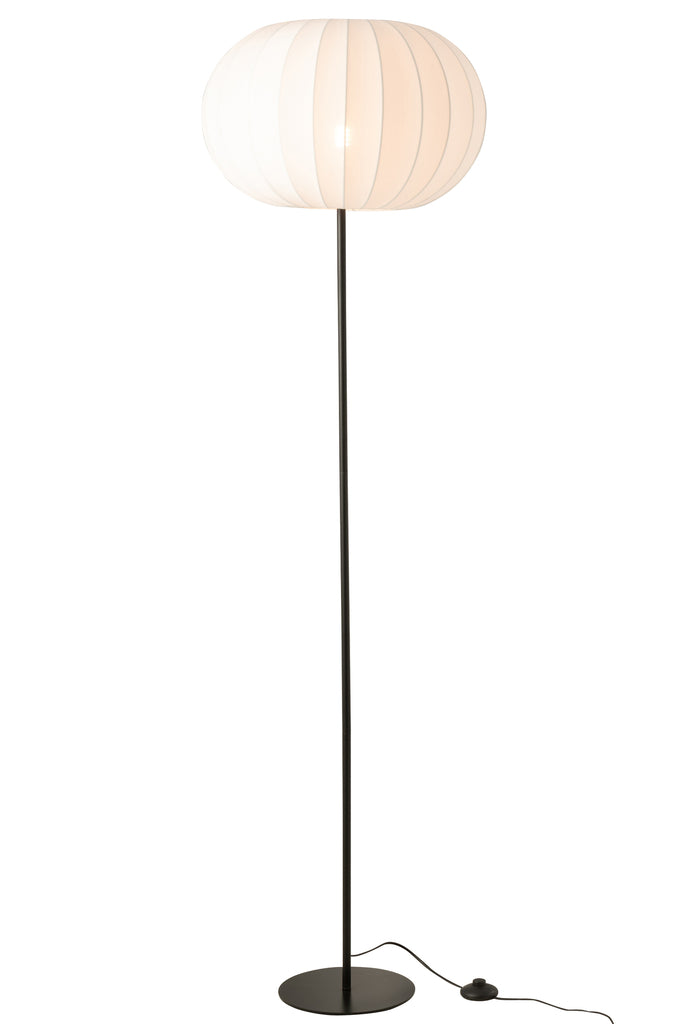 Vloerlamp lantaarn metaal/textiel wit groot