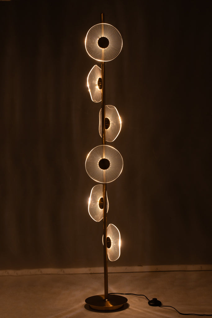 Vloerlamp LED Bloem IJzer/Kunststof Goud