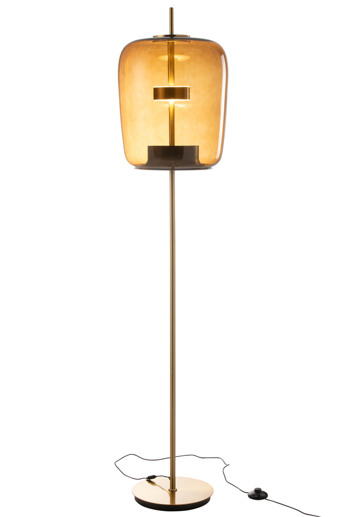 Vloerlamp LED Glas Bruin
