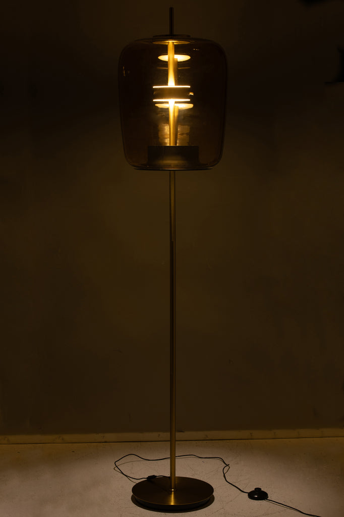 Vloerlamp LED Glas Bruin