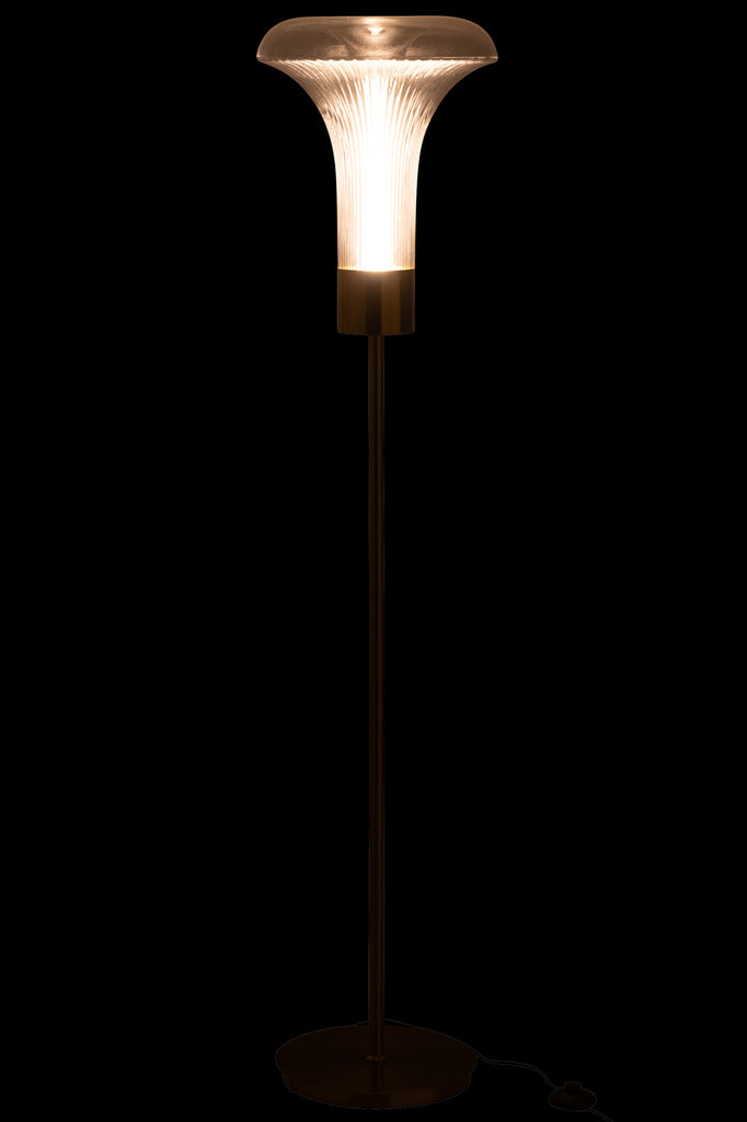 Vloerlamp LED Goud Metaal/Glas Transparant