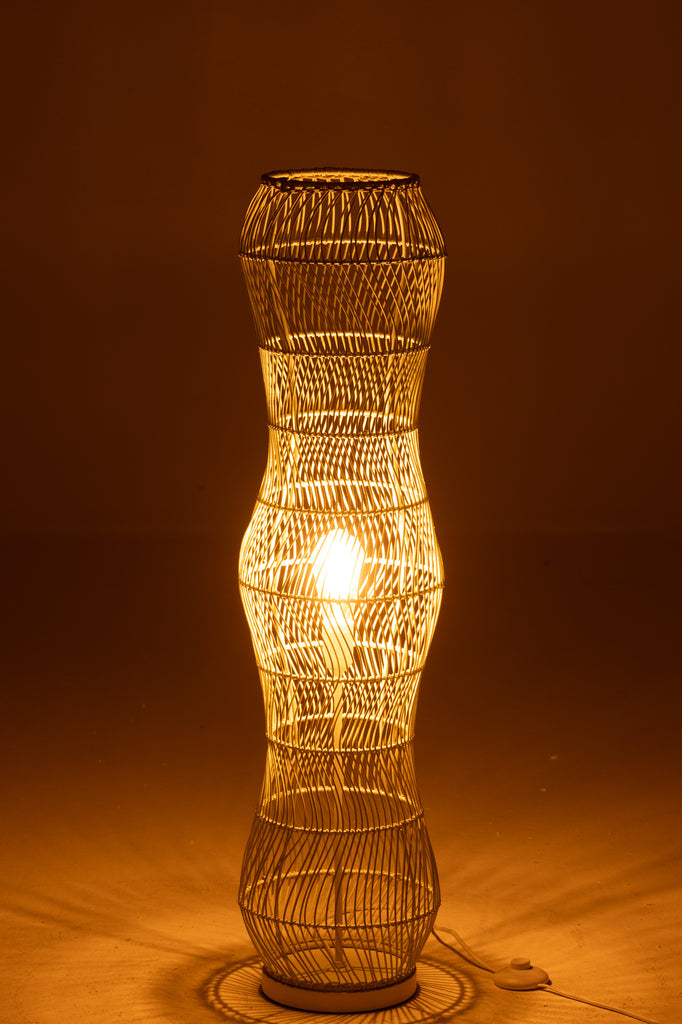 Vloerlamp Rotan Gevlochten Metaal Groen