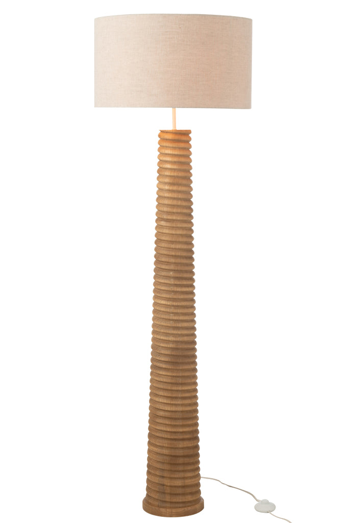 Vloerlamp met draad van Ailanthus hout natuurlijk/grijs