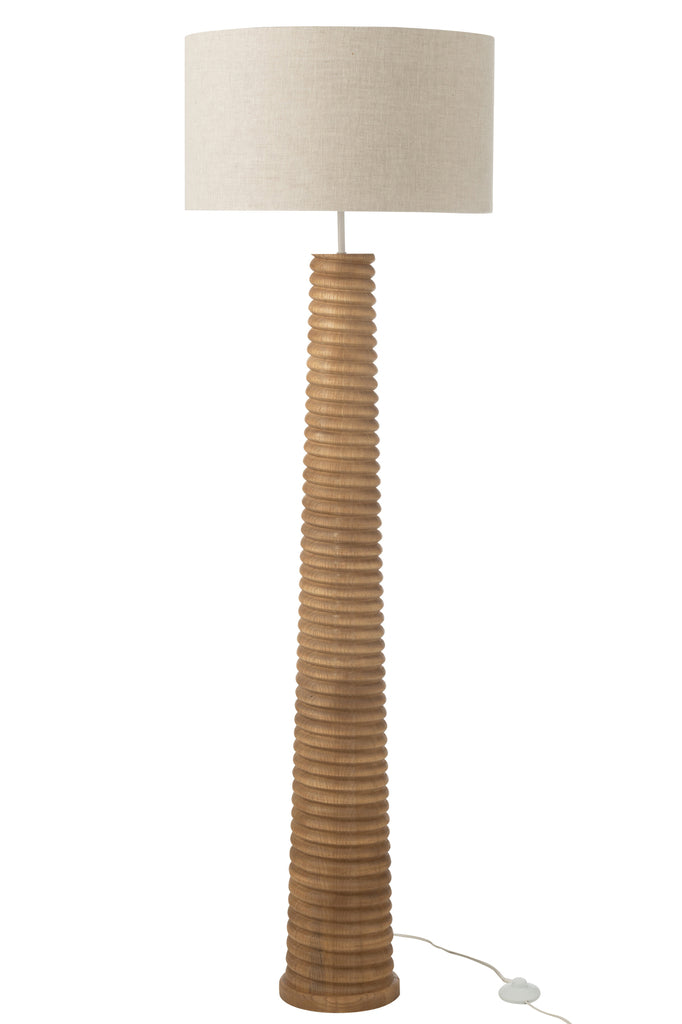 Vloerlamp met draad van Ailanthus hout natuurlijk/grijs