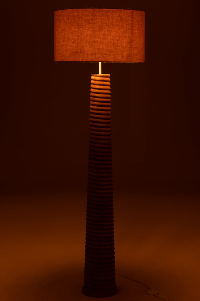 Vloerlamp met draad van Ailanthus hout natuurlijk/grijs