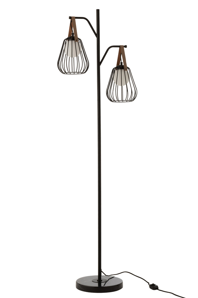 Vloerlamp Ignes Staal/Marmer Zwart