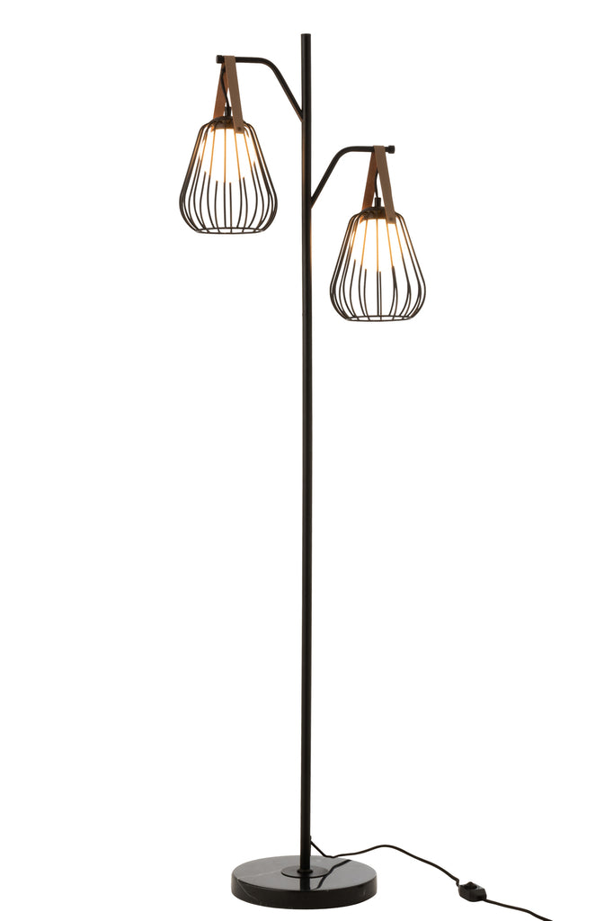 Vloerlamp Ignes Staal/Marmer Zwart