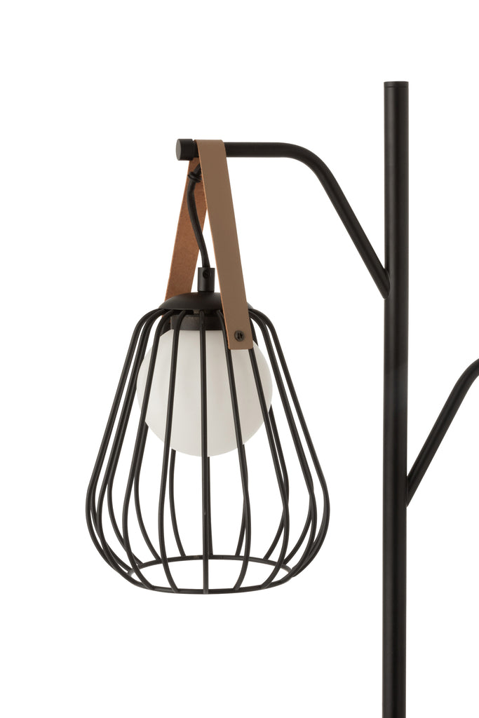Vloerlamp Ignes Staal/Marmer Zwart