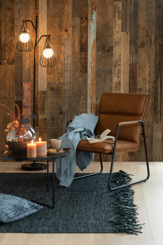 Vloerlamp Ignes Staal/Marmer Zwart