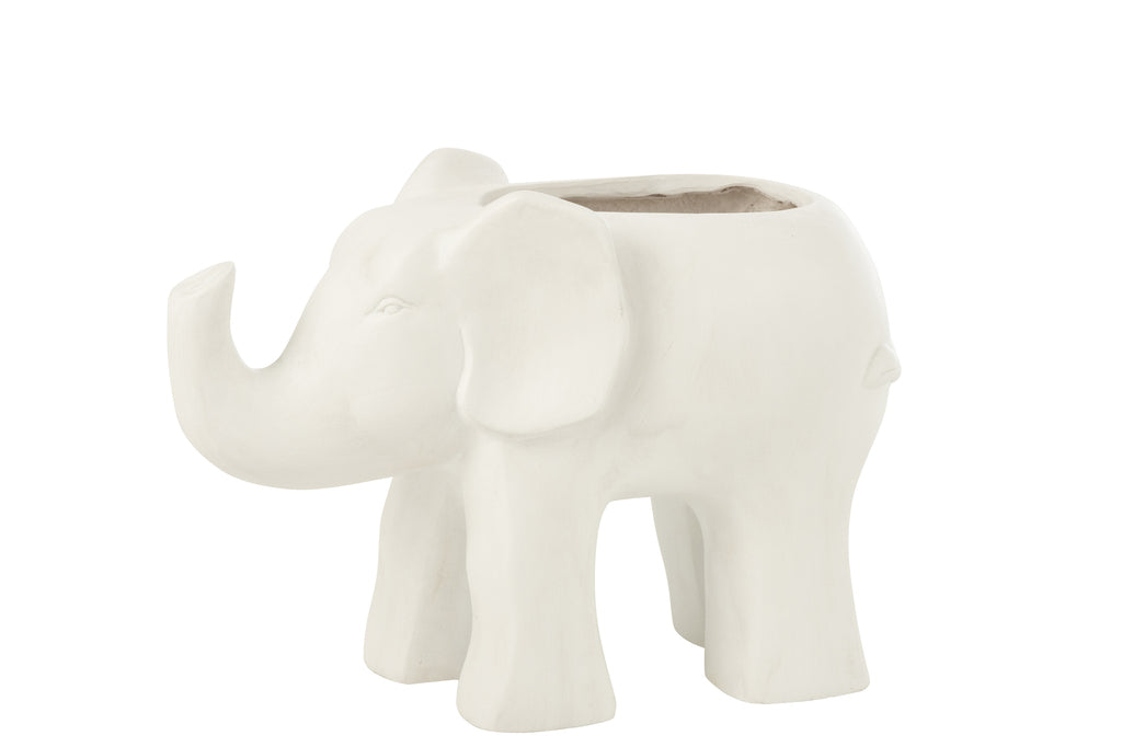 Bloempot Olifant Klei Wit