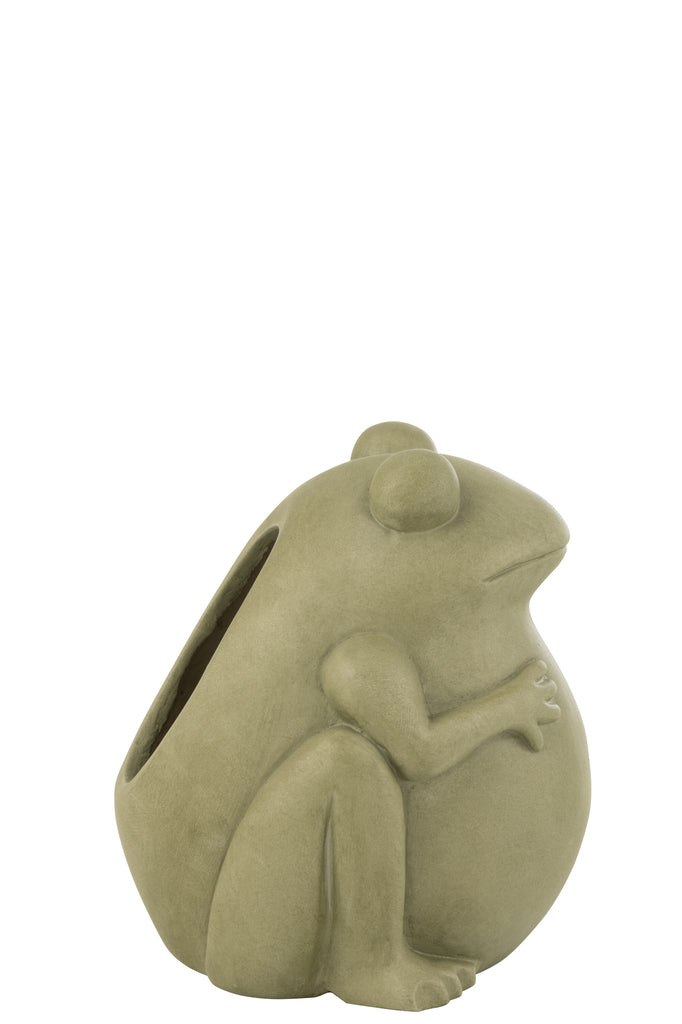 Bloempot Kikker Klei Groen Groot
