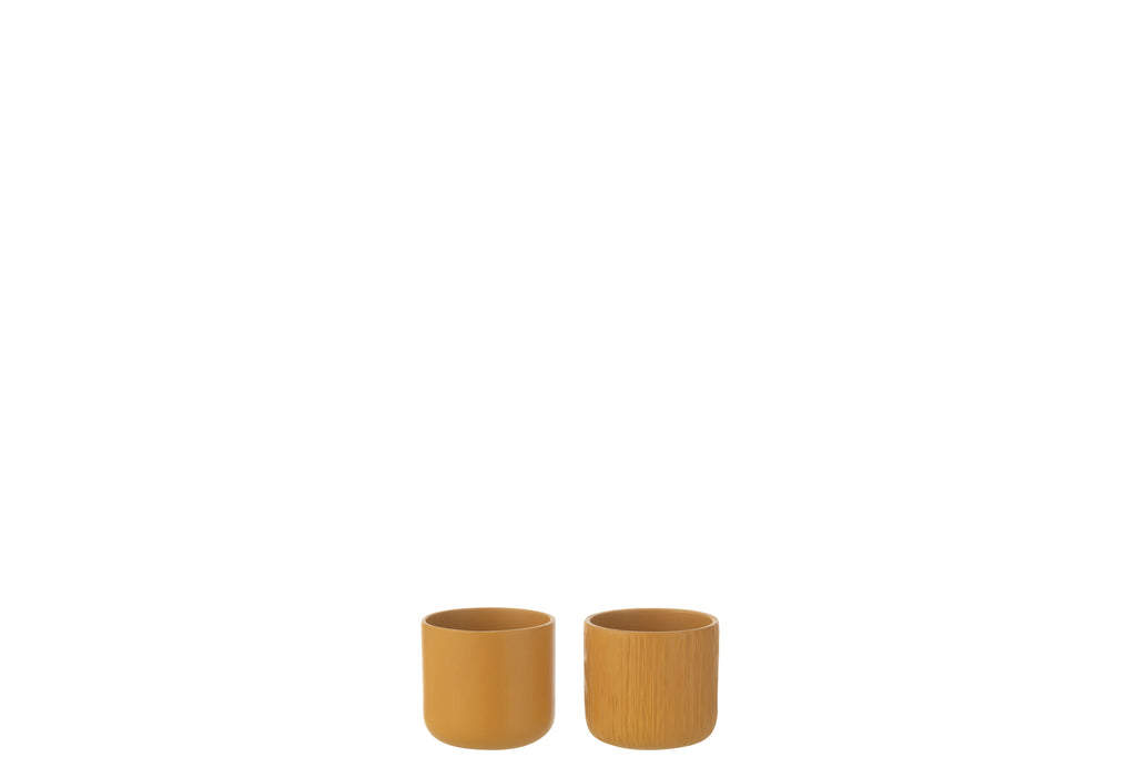 Stijlvolle Bloempot Gen Keramiek Oker Extra Extra Klein Assortiment Van 2