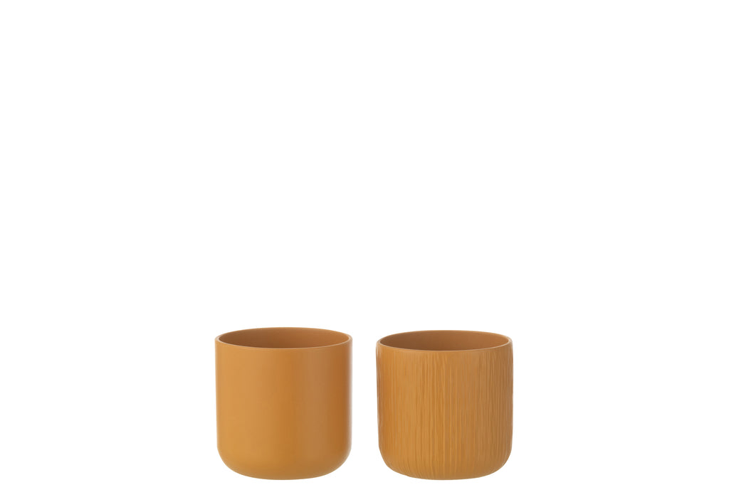 Stijlvolle Bloempot Gen Keramiek Oker Extra Klein Assortiment Van 2