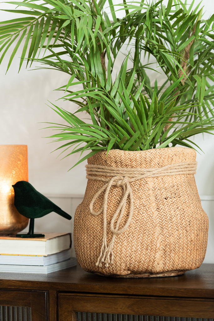 Bloempot Jute Imitatie Touw Cement Natuurlijk Groot