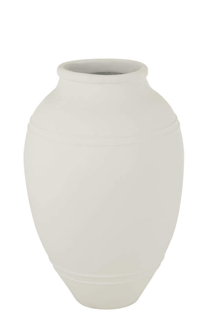 Bloempot Modern Terracotta Wit