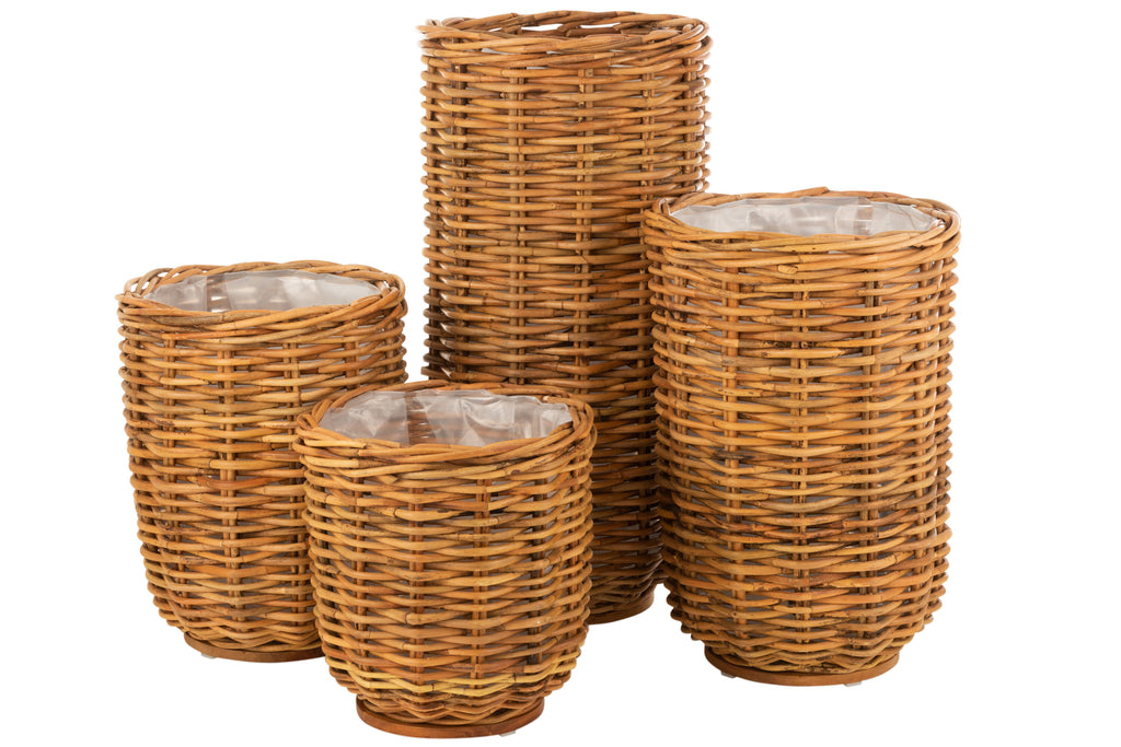 Bloempot Rotan Honing Geel Extra Groot