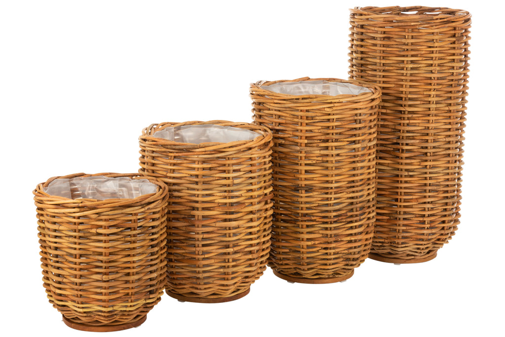 Bloempot Rotan Honing Geel Extra Groot