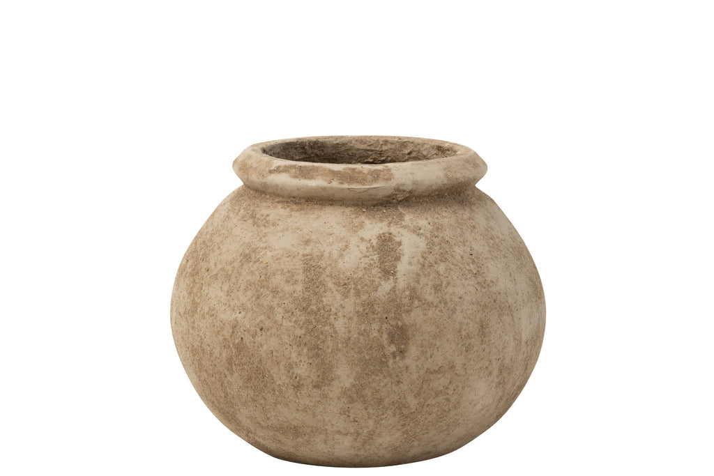 Bloempot Rustiek Cement Beige Klein