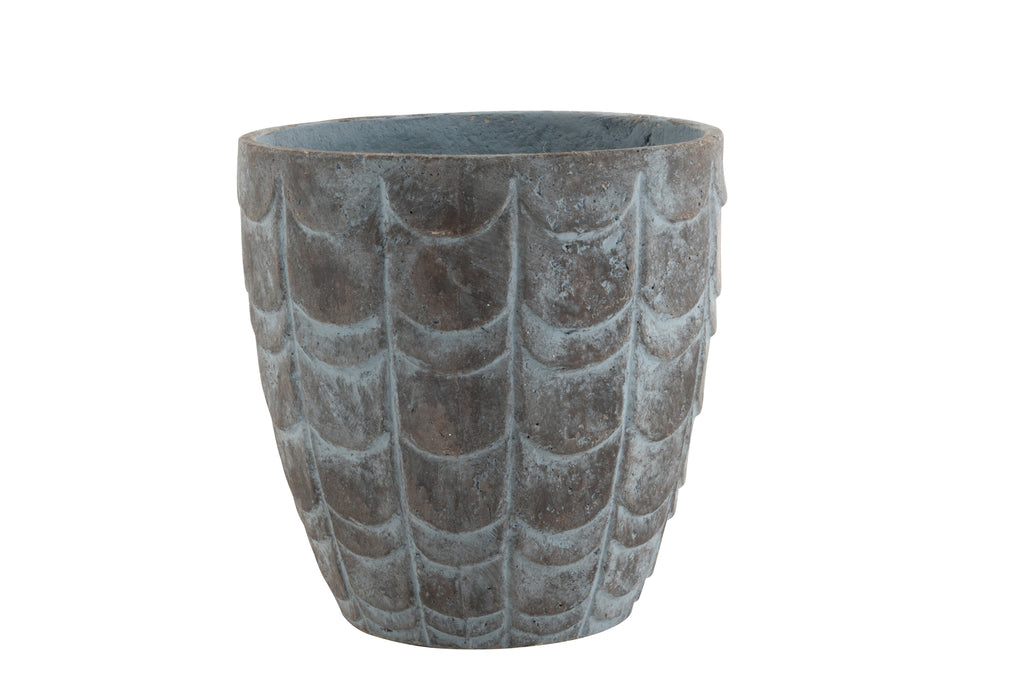 Bloempot Weegschalen Keramiek Blauw/Grijs Groot