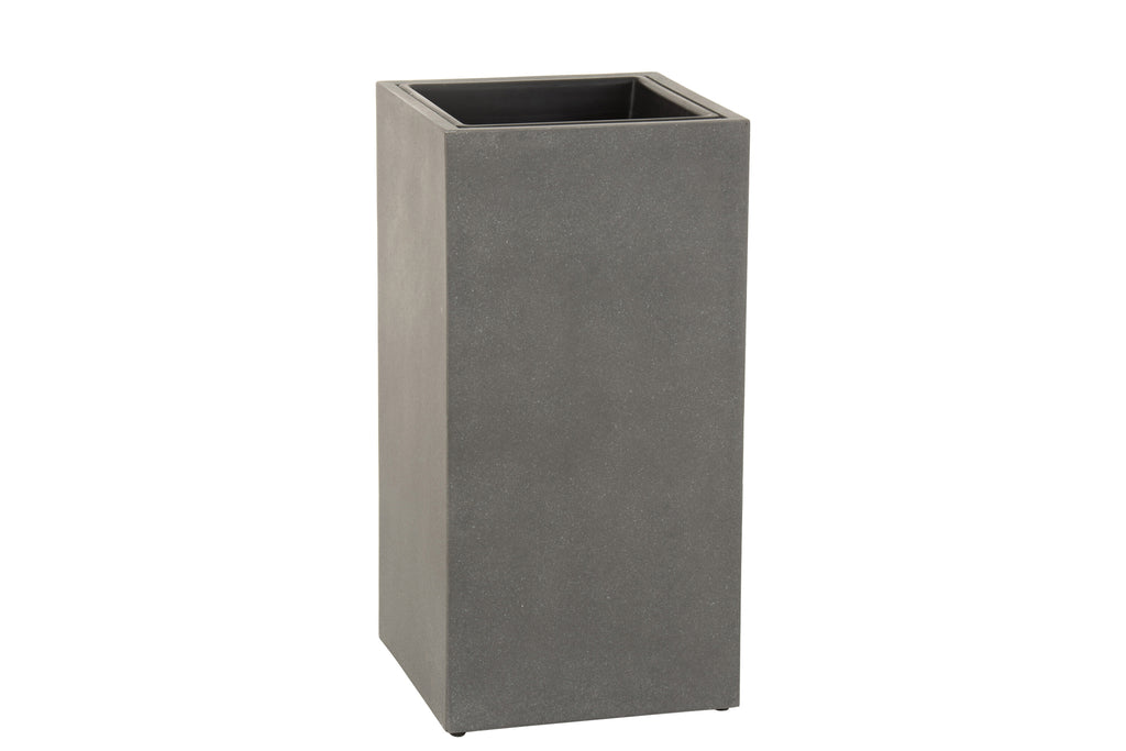 Bloempot Vierkant Mila 1 Pot Cement/Kunststof Grijs