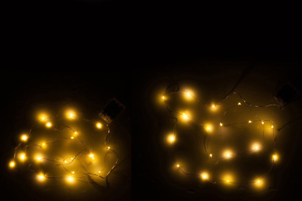 Cadeaubox 2 Kerstverlichting Draad Goud/Zilver 20Led Warm Wit Batterij