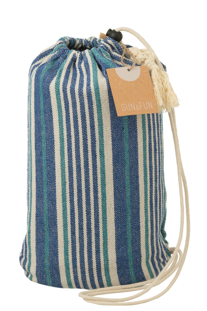 Hangmat Strepen Katoen/Polyester Blauw/Wit