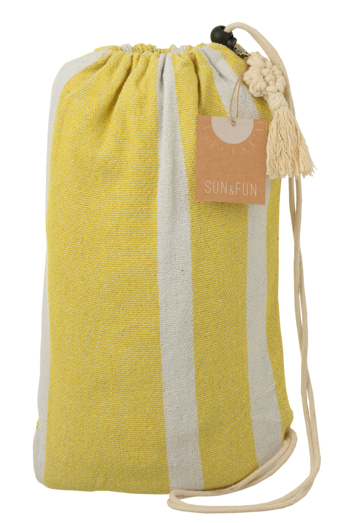 Hangmat Strepen Katoen/Polyester Fel Geel/Wit