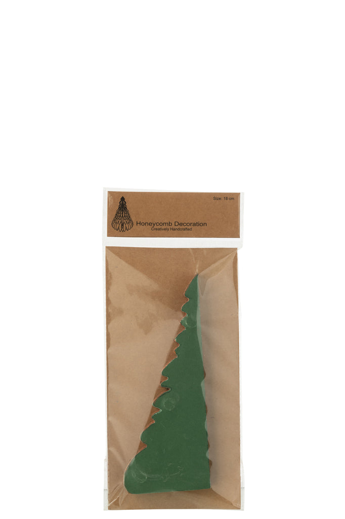 J-Line Hanger Kerstboom Papier Donkergroen/Koper Klein