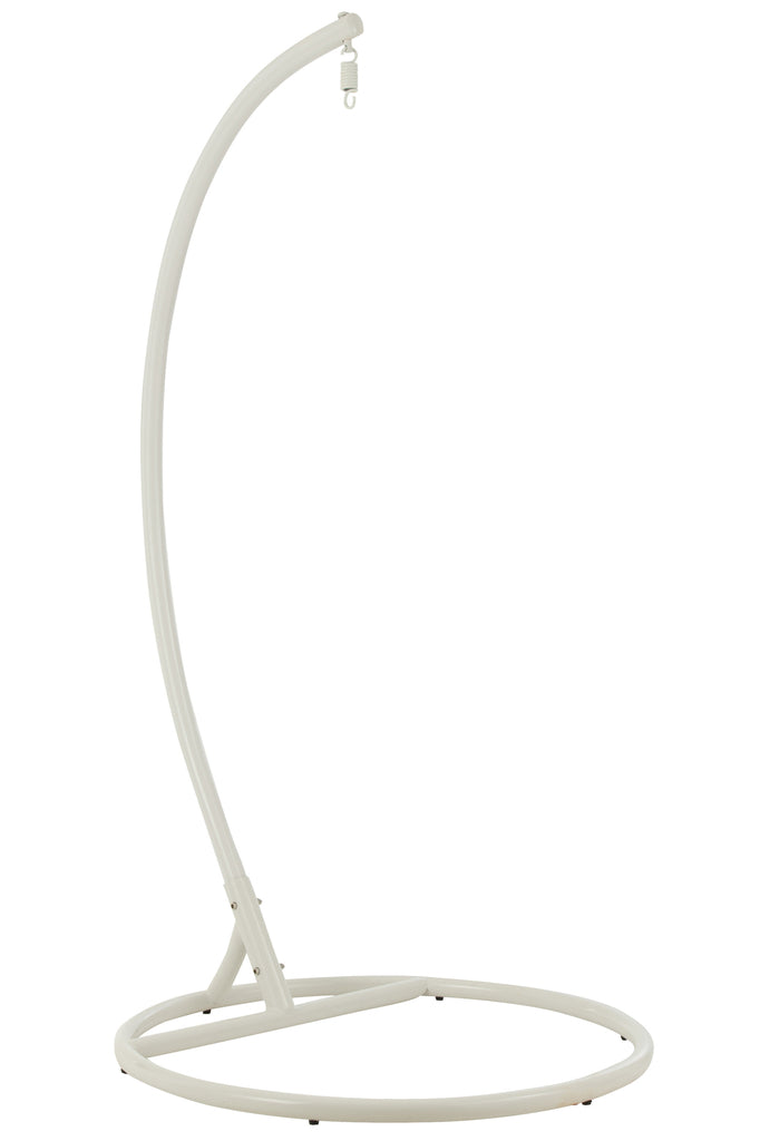 Hangstoel + kussens Bula Metaal/Riet Wit