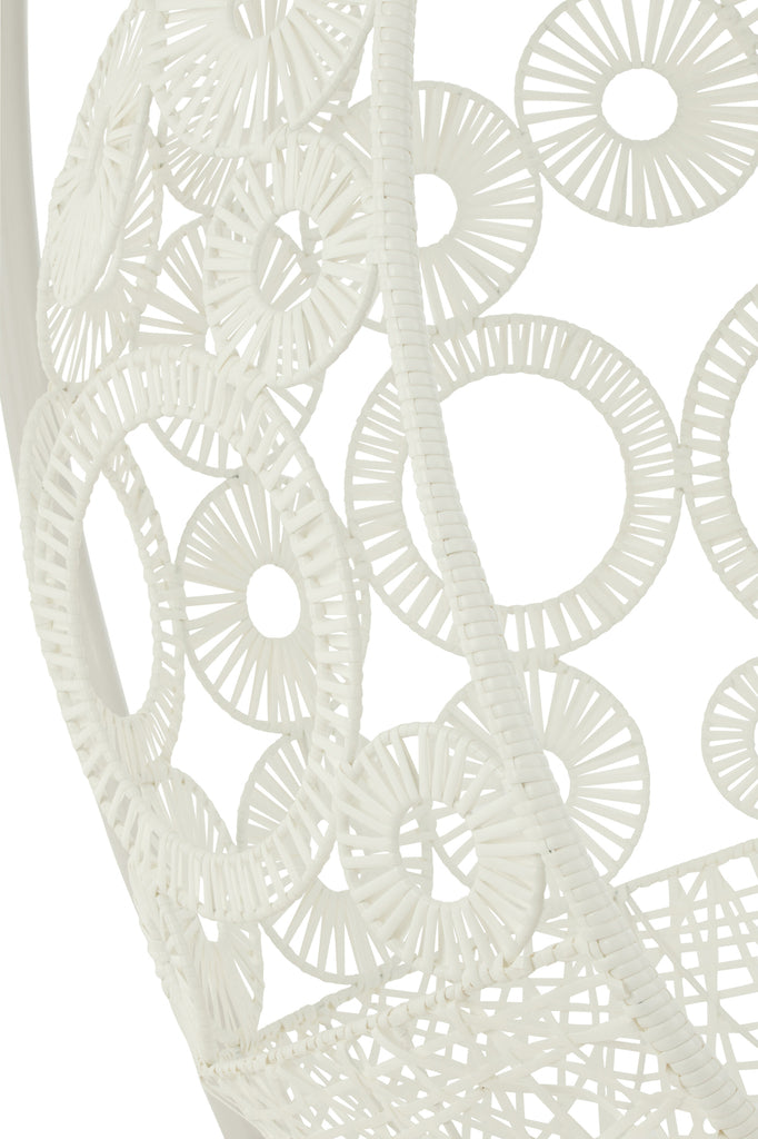 Hangstoel + kussens Bula Metaal/Riet Wit