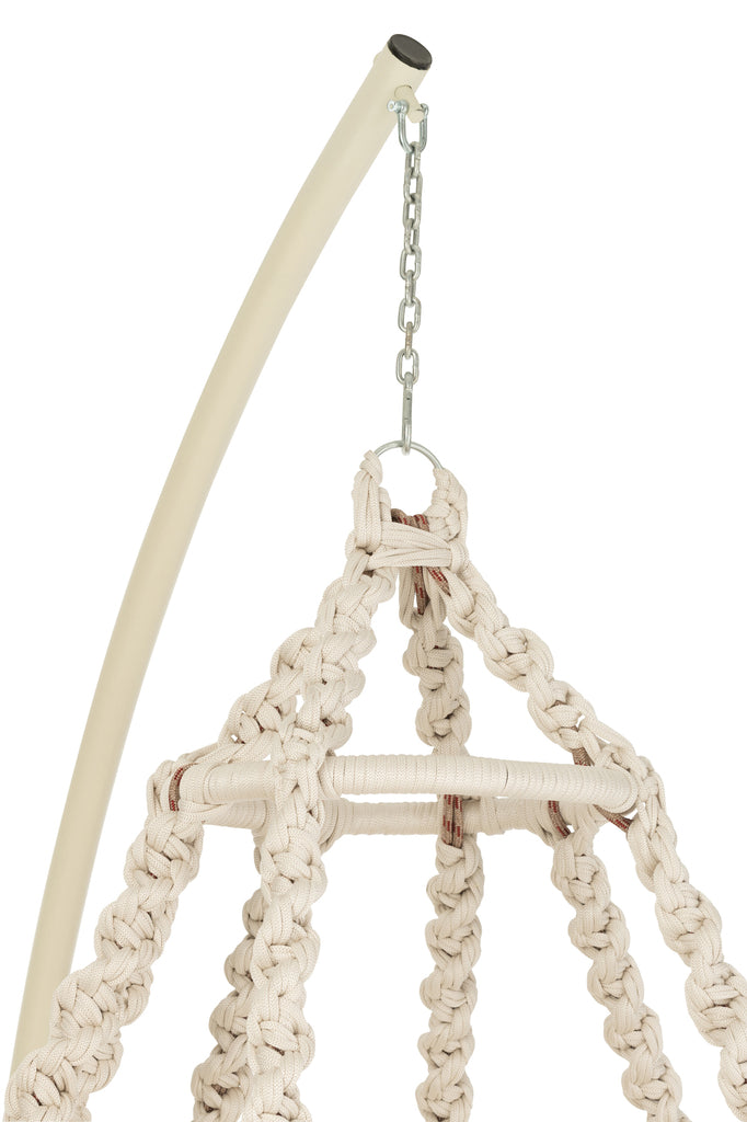 Hangstoel + Kussen Octopus Touw/Metaal Wit