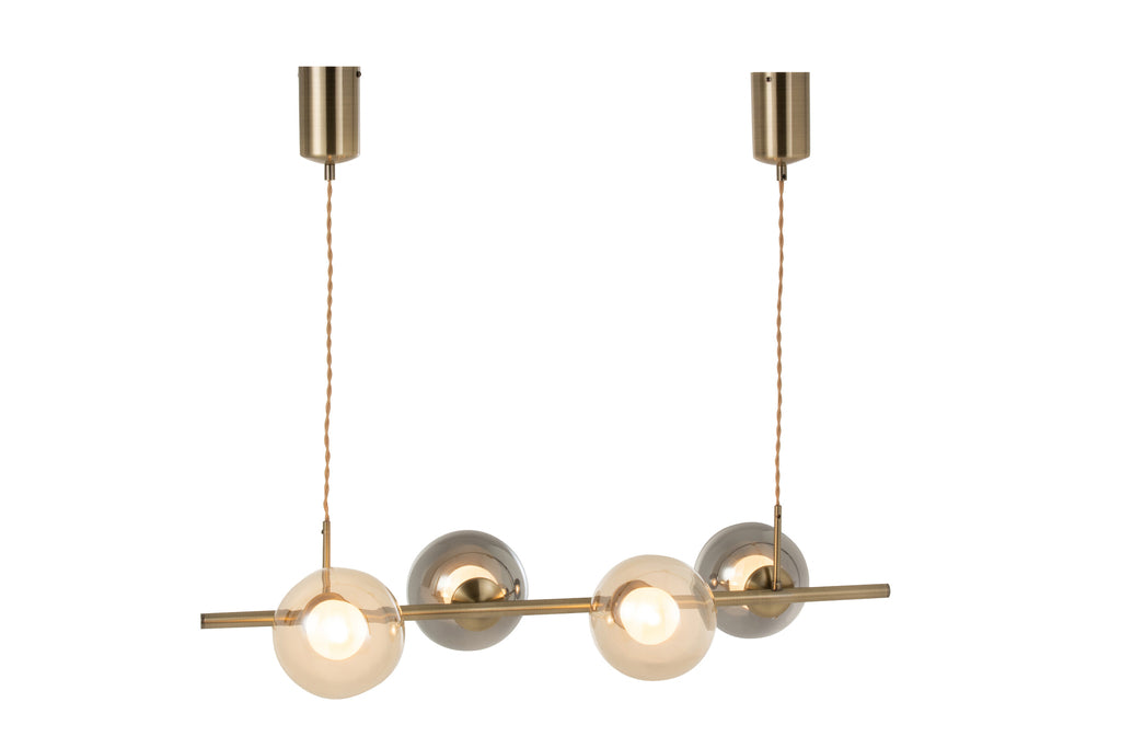 HANGENDE LAMP MET 4 LAMPEN IN GOUD